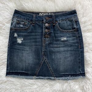 Rewash Brand Frayed High-Waisted Blue Jean Mini Skirt Size Medium